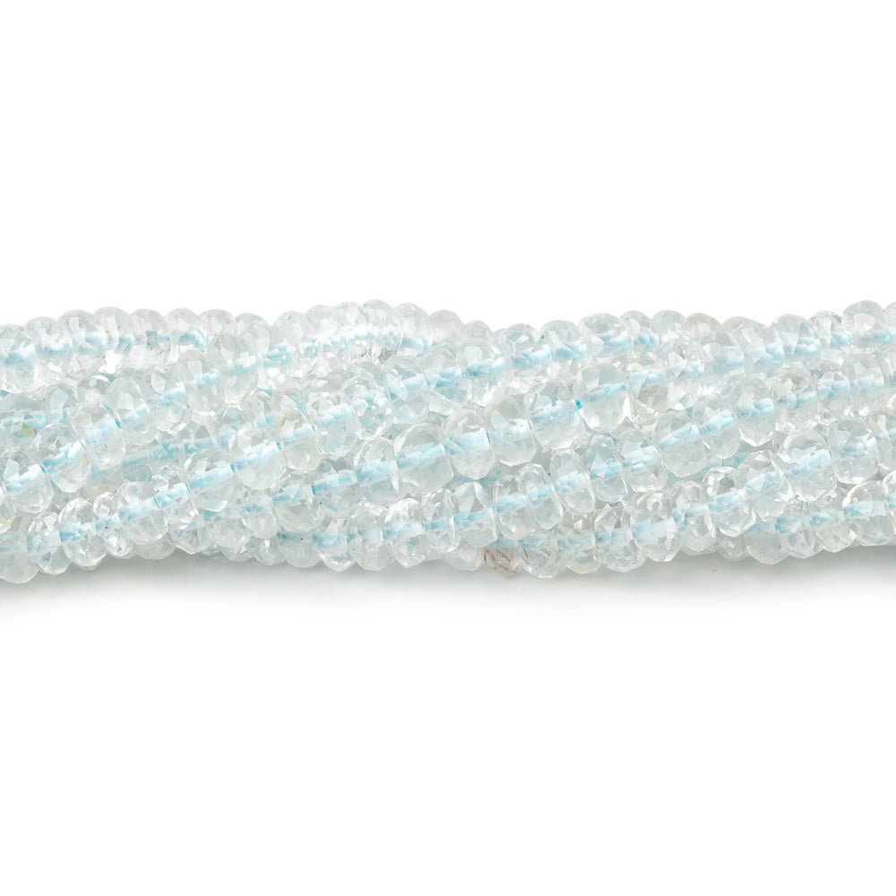 3.5-4mm Sky Blue Topaz Faceted Rondelle Beads 14.5 inch 172 beads - BeadsofCambay.com