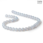 9mm Turkish Blue Chalcedony Plain Round Beads 15.5 inch 42 pieces - Beadsofcambay.com
