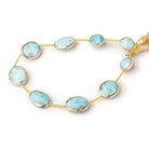 9x10 - 12x15mm Vermeil Bezel Larimar Faceted Nuggets 8 inch 9 Beads - Beadsofcambay.com