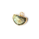 9x14mm Gold Leafed Labradorite Faceted Half Moon Focal 1 Pendant - Beadsofcambay.com
