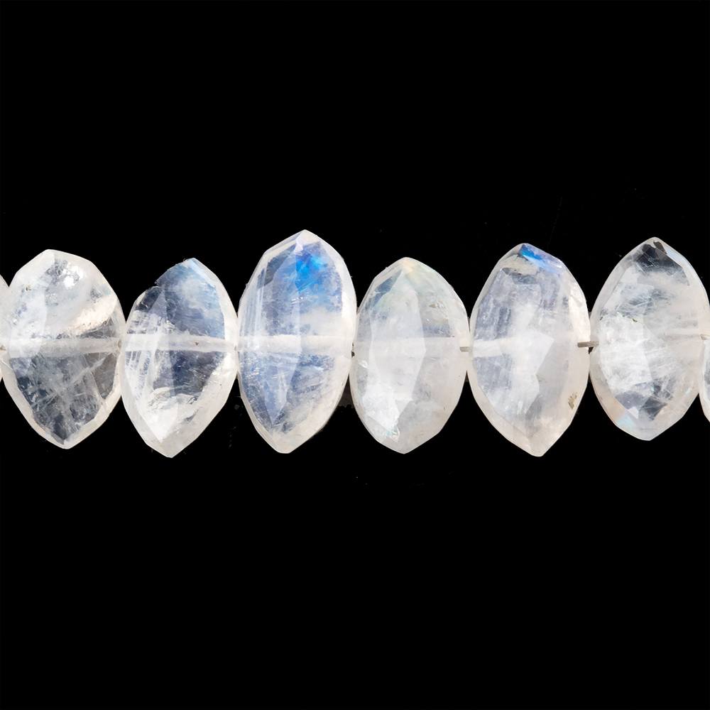 9x6 - 11x7mm Rainbow Moonstone Faceted Marquise 8 inch 28 Beads - Beadsofcambay.com