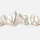 9x6 - 15x8mm Creamy White Biwa Freshwater Pearls 15.5 inch 59 beads AA - Beadsofcambay.com