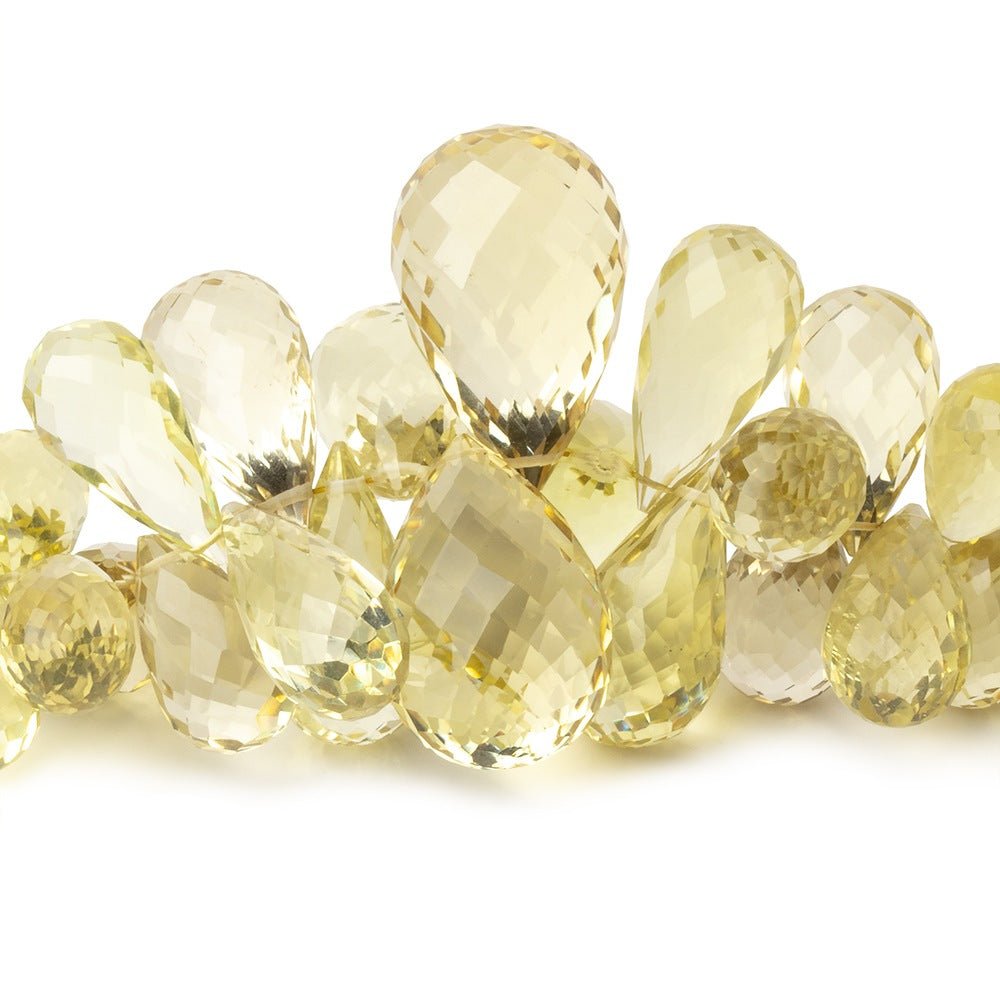 9x6 - 20x13mm Lemon Quartz Faceted Tear Drop 8 inch 70 Beads AA - Beadsofcambay.com