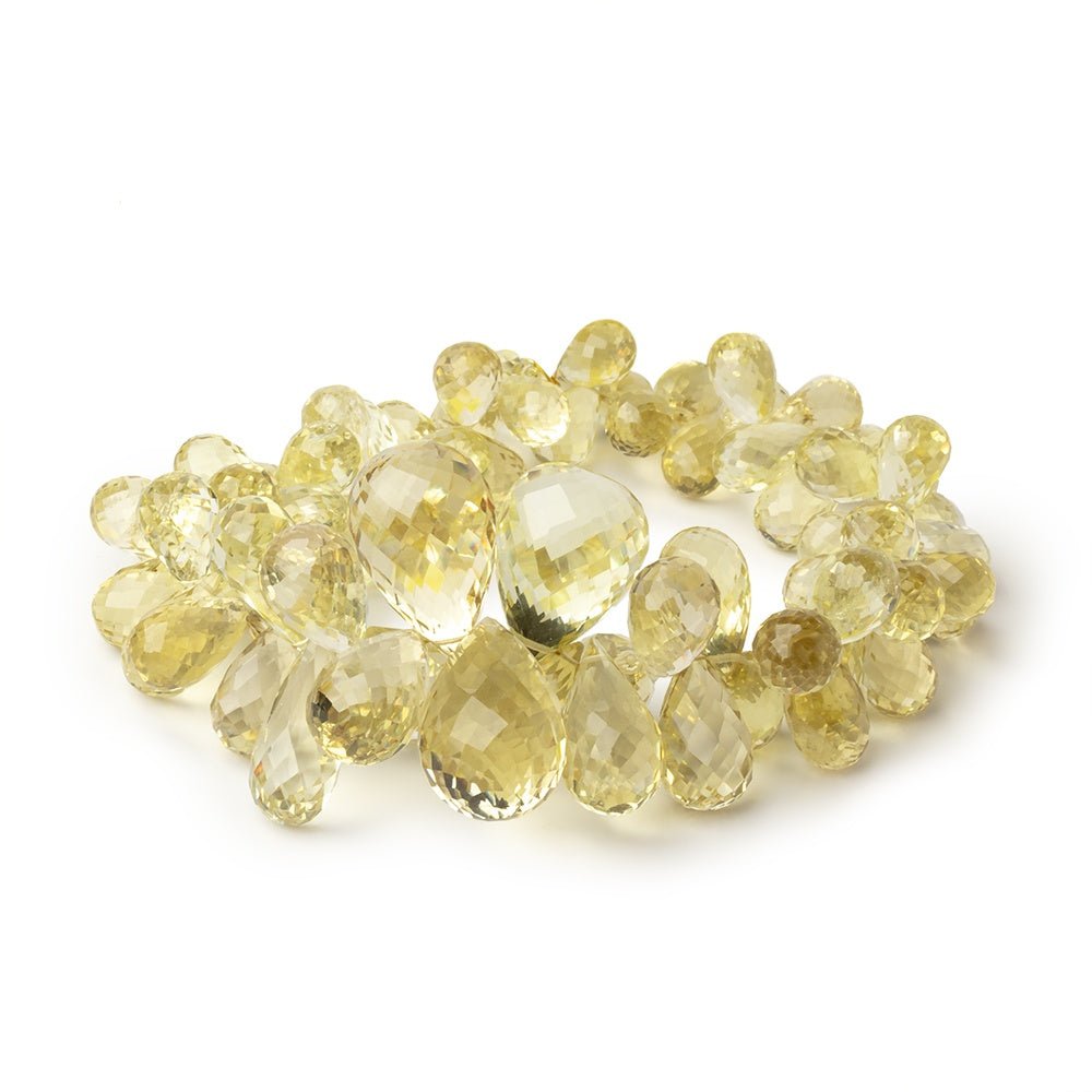 9x6 - 20x13mm Lemon Quartz Faceted Tear Drop 8 inch 70 Beads AA - Beadsofcambay.com