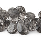 9x6 - 22x14mm Black Tourmalinated Quartz Plain Pears 12 inch 80 Beads - Beadsofcambay.com