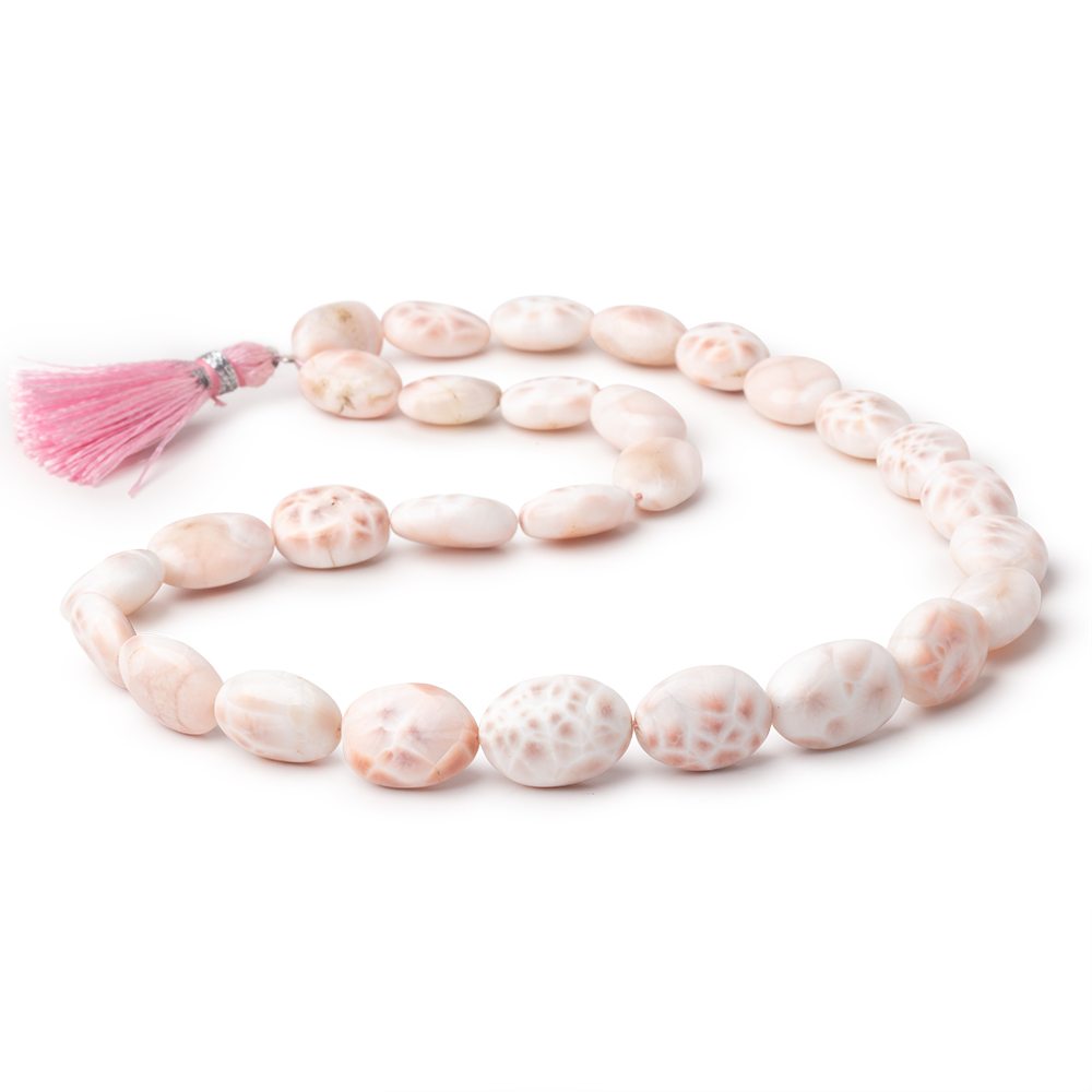 9x7 - 16x11mm Natrolite Plain Oval Beads 14 inch 27 pieces - Beadsofcambay.com