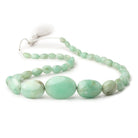 9x7 - 31x23mm Emerald Plain Nugget Beads 18 inch 35 pieces AA - Beadsofcambay.com
