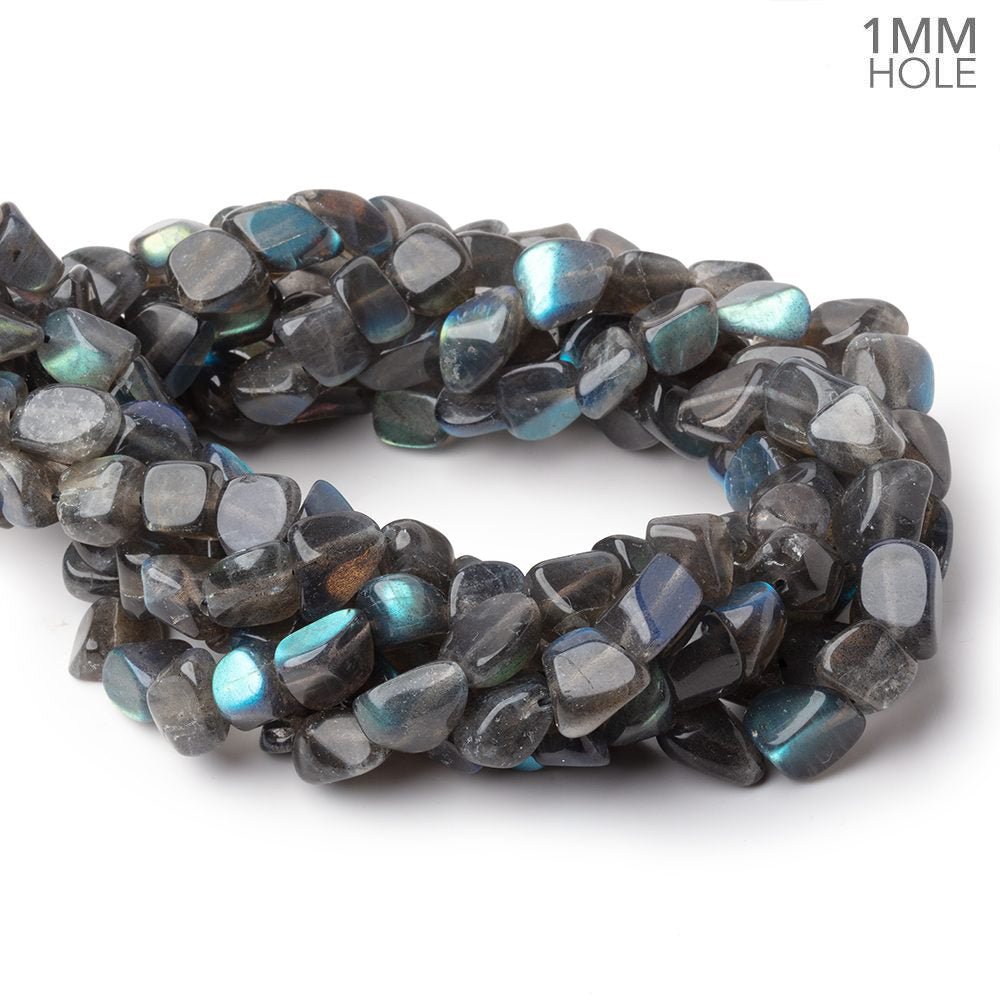 9x8 - 12x10mm Labradorite Plain Nugget 16 inch 41 Beads 1mm Hole - Beadsofcambay.com