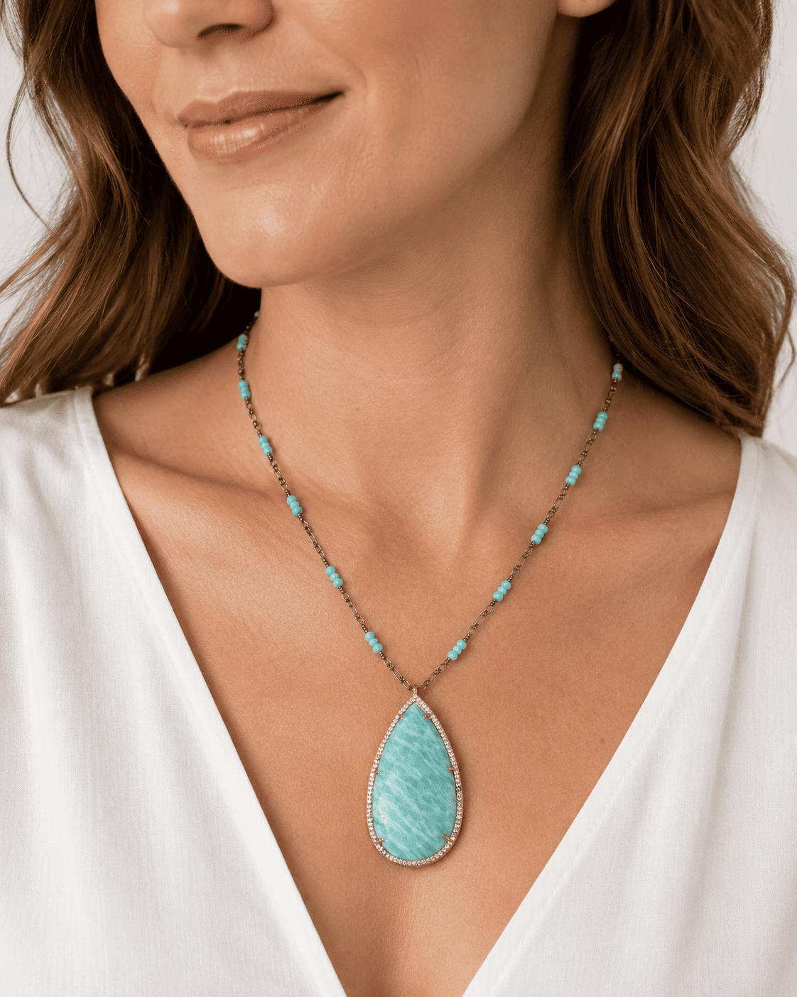 Girl Wearing Special Gemstone Chain