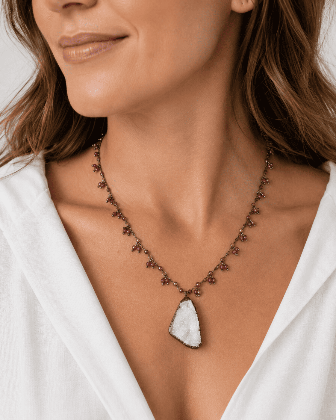 Girl Wearing Gemstone Chain