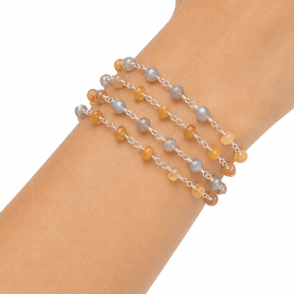 Girl Wearing Mutli Chain Bracelets