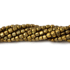 Brass Plain Cube Beads on an 8 inch Strand - Beadsofcambay.com