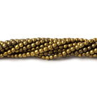 Brass Plain Round Beads on an 8 inch Strand - Beadsofcambay.com