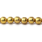 Brass Plain Round Beads on an 8 inch Strand - Beadsofcambay.com