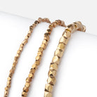 Hand Polished Red Brass Faceted Nugget Beads on an 8 inch Strand - Beadsofcambay.com