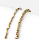 Hand Polished Yellow Brass Faceted Nugget Beads on an 8 inch Strand - Beadsofcambay.com