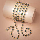 London Blue Topaz Vermeil Bezel & Faceted Rondelle Chain by the Foot - Beadsofcambay.com