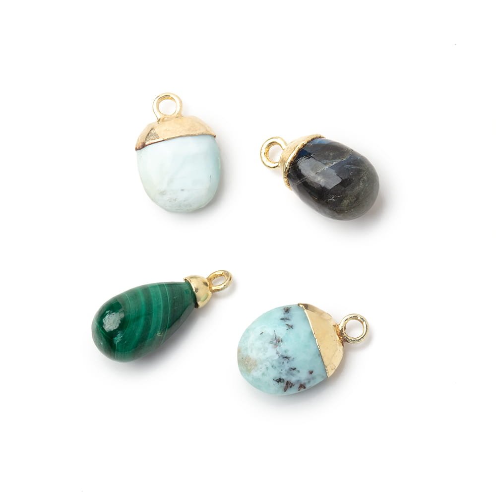 Lot of 4 Gemstone Focal Pendants - Beadsofcambay.com