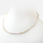 Matte Madagascar Sapphire Hand Cut Rondelle Necklace with a 14kt Gold Clasp - Beadsofcambay.com