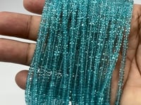 Beadsofcambay 2.5-4mm Pool Blue Apatite Plain Rondelle Beads Thumbnail Image 1