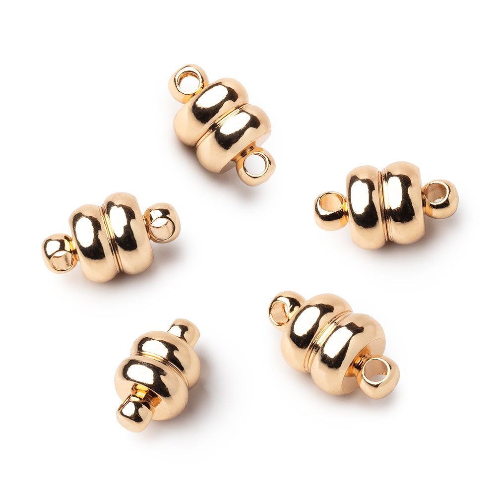 Set of 5 - 7mm Honey Gold Plated Magnetic Clasps - Beadsofcambay.com