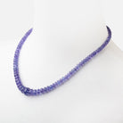 Tanzanite Plain Rondelle Necklace with a 14kt Gold Clasp AAA - Beadsofcambay.com
