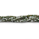 1-1.7mm Olive Green Diamond Unfaceted Cube Beads 15 inch 290 pieces - Beadsofcambay.com