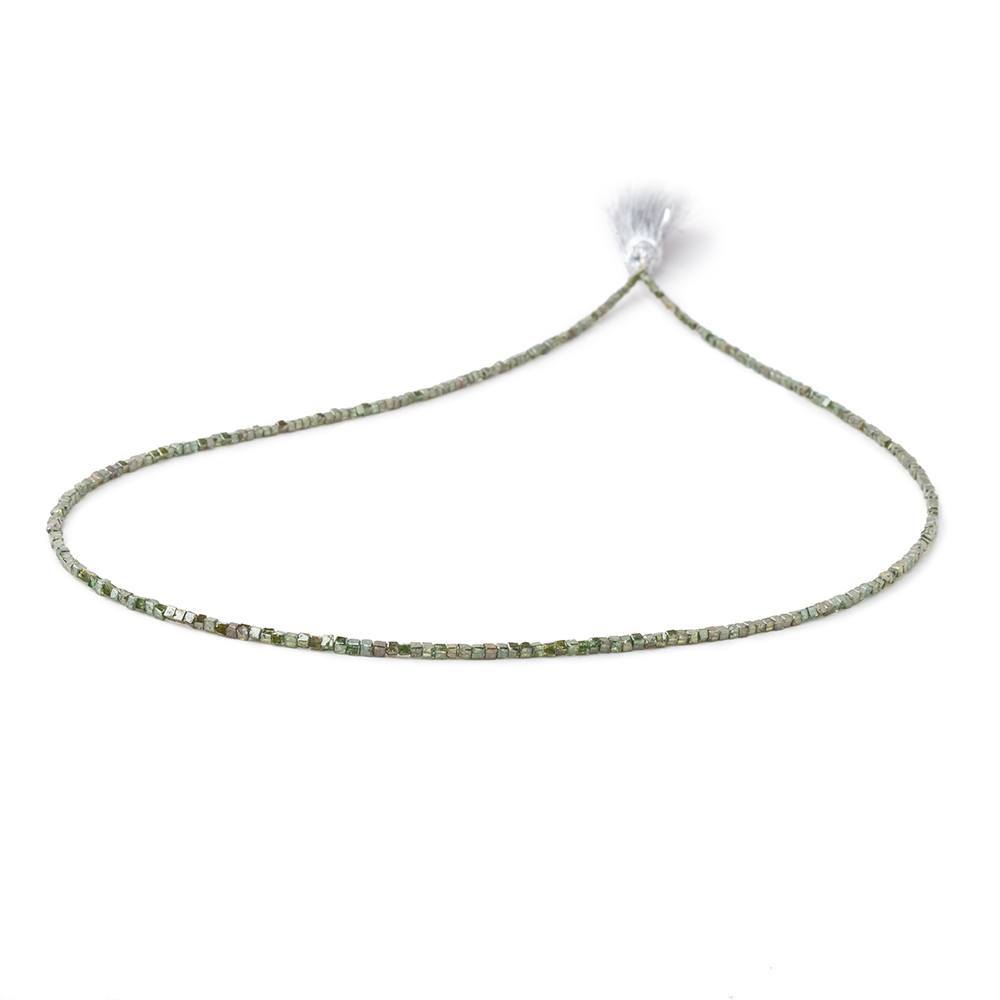 1-1.7mm Olive Green Diamond Unfaceted Cube Beads 15 inch 290 pieces - Beadsofcambay.com