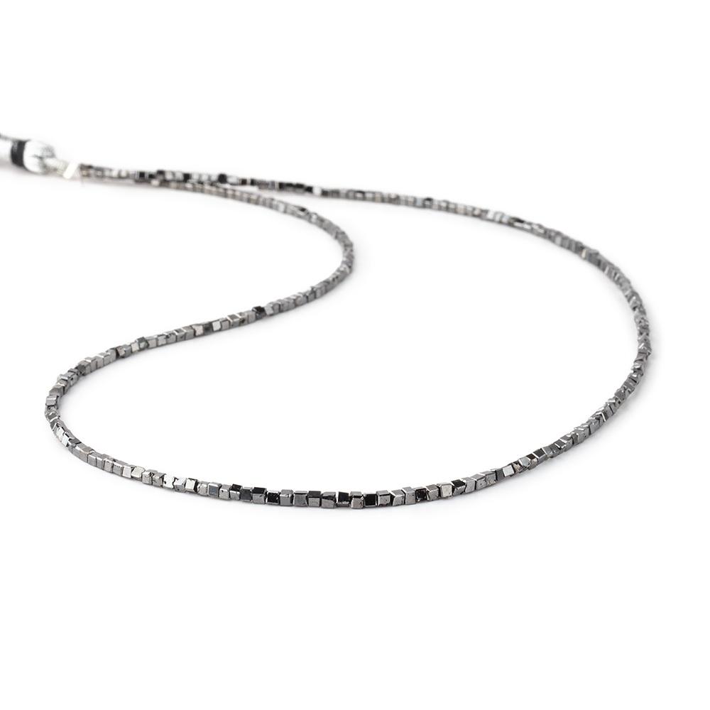 1-2mm Black Diamond Unfaceted Cube Beads 15 inch 255 pieces - Beadsofcambay.com