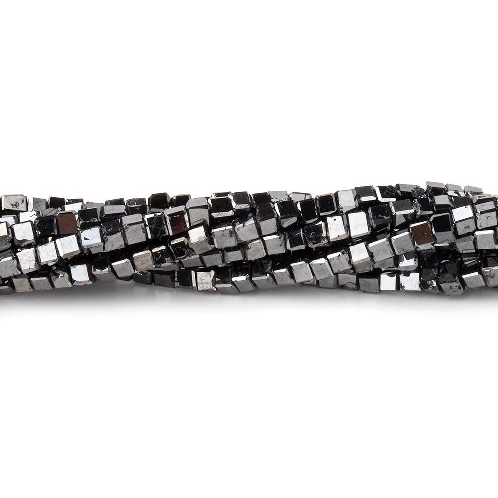 1-2mm Black Diamond Unfaceted Cube Beads 15 inch 255 pieces - Beadsofcambay.com