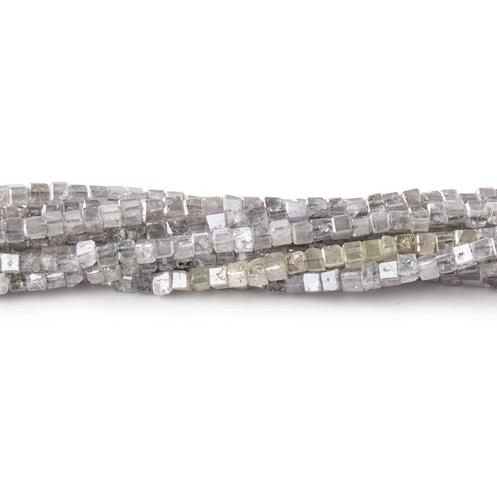 1-2mm Champagne Diamond Unfaceted Cube Beads 15 inch 255 pieces - Beadsofcambay.com