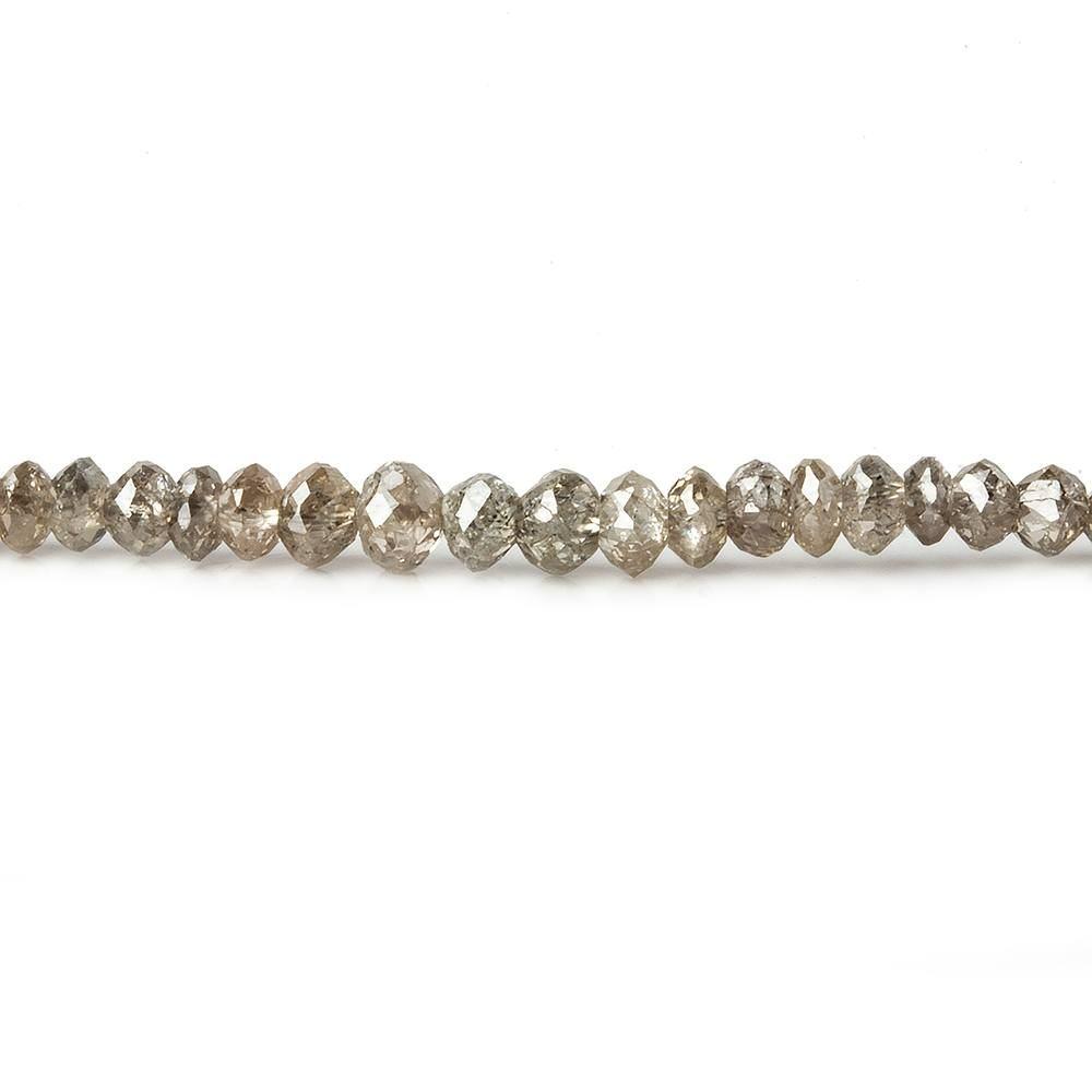 1-3mm Champagne Diamond Faceted Rondelle Beads 15.5 inch 310 pieces - Beadsofcambay.com