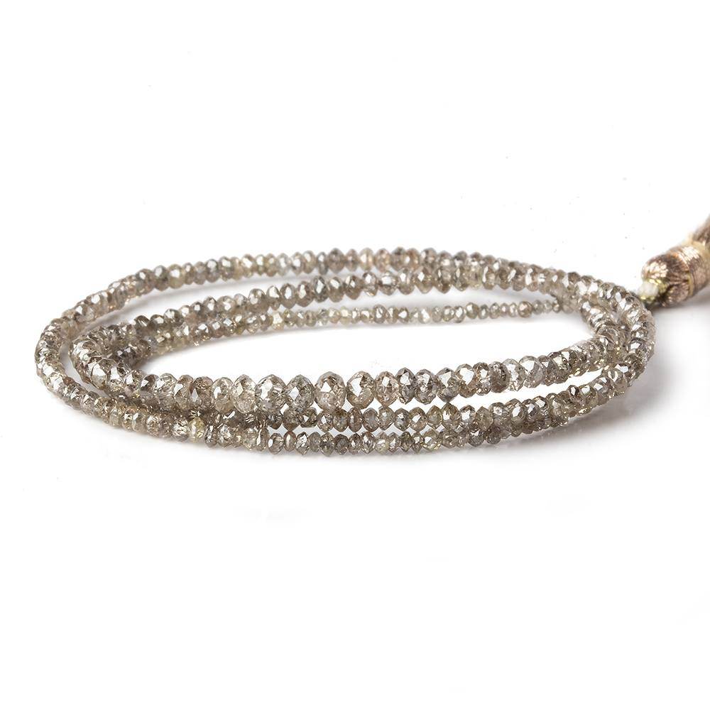 1-3mm Champagne Diamond Faceted Rondelle Beads 15.5 inch 310 pieces - Beadsofcambay.com