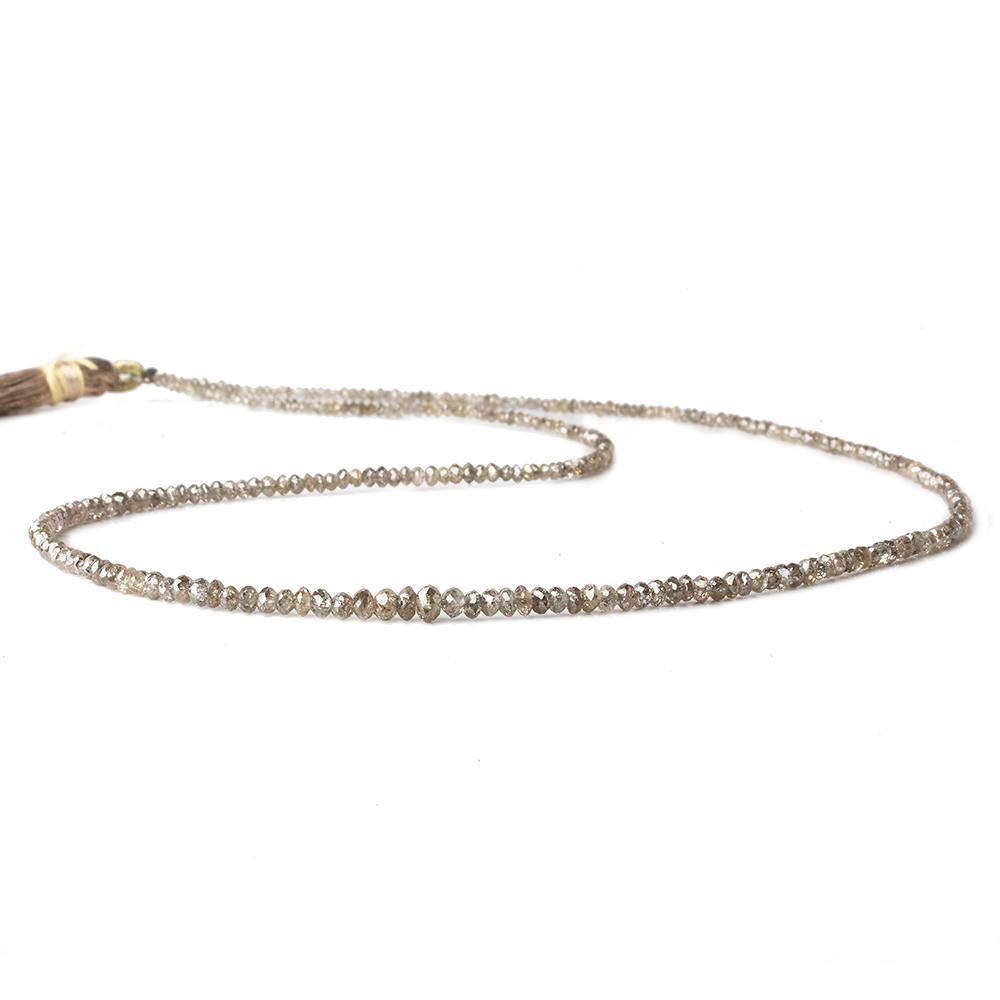 1-3mm Champagne Diamond Faceted Rondelle Beads 16 inch 310 pieces - Beadsofcambay.com