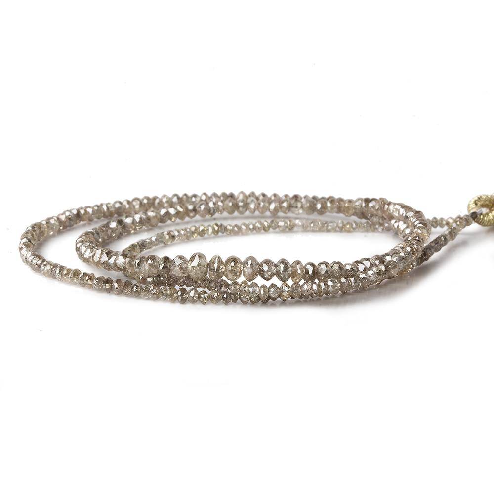 1-3mm Champagne Diamond Faceted Rondelle Beads 16 inch 310 pieces - Beadsofcambay.com