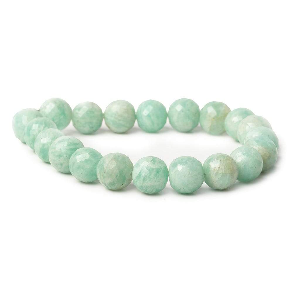10-10.5mm Amazonite Faceted Round Beads 19 pieces - Beadsofcambay.com