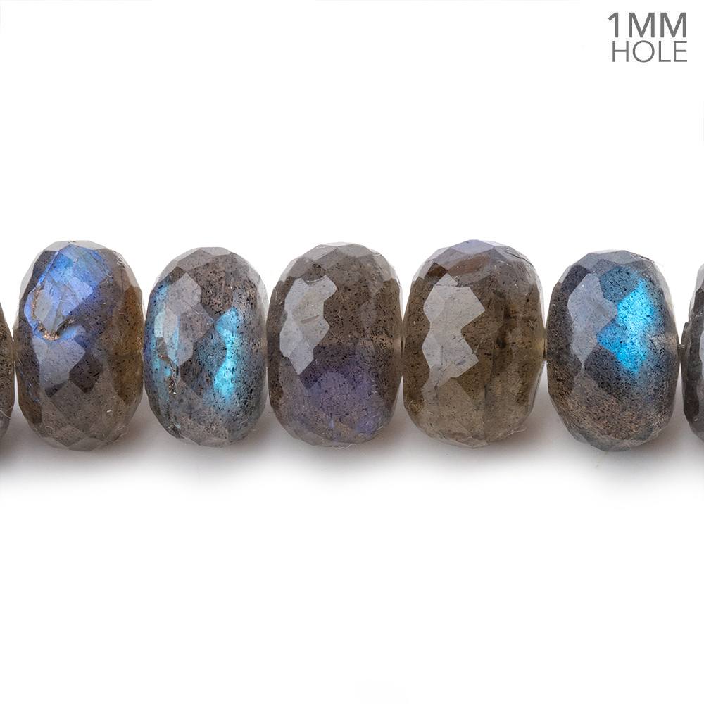 10-10.5mm Labradorite Faceted Rondelle Beads 9 inch 35 pieces AAA 1mm Hole - Beadsofcambay.com