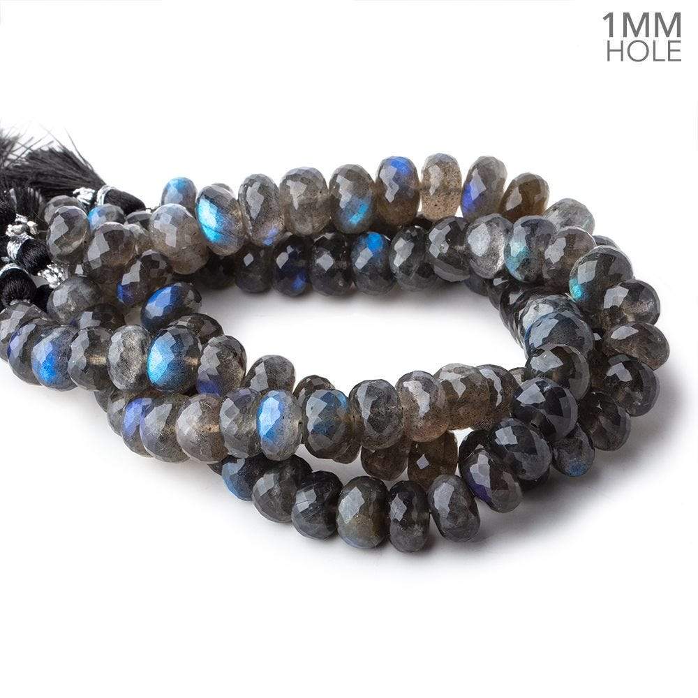 10-10.5mm Labradorite Faceted Rondelle Beads 9 inch 35 pieces AAA 1mm Hole - Beadsofcambay.com