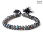 10-10.5mm Labradorite Faceted Rondelle Beads 9 inch 35 pieces AAA 1mm Hole - Beadsofcambay.com