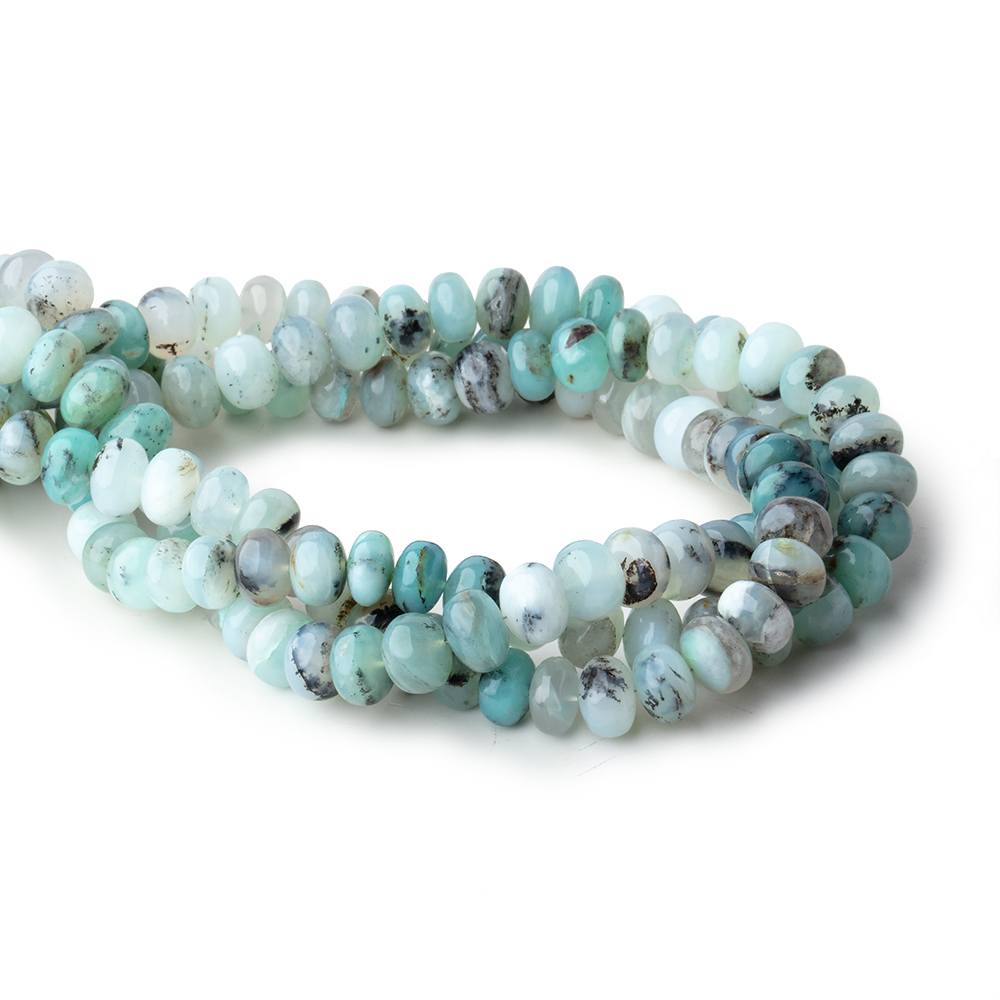 10-11mm Blue Peruvian Opal Plain Rondelle Beads 16 inch 57 pieces - Beadsofcambay.com