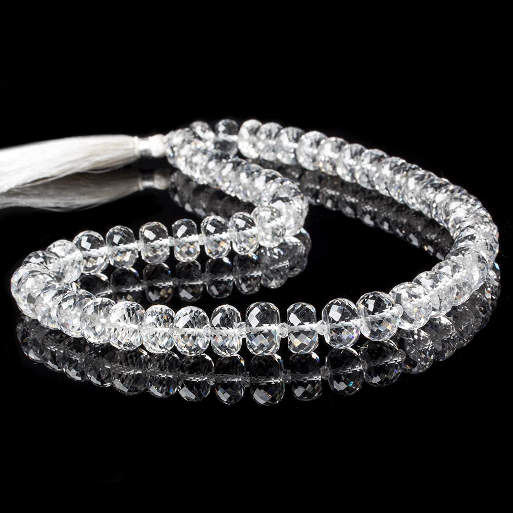 10-11mm Crystal Quartz faceted rondelle beads 17 inch 55 pieces AAA - Beadsofcambay.com