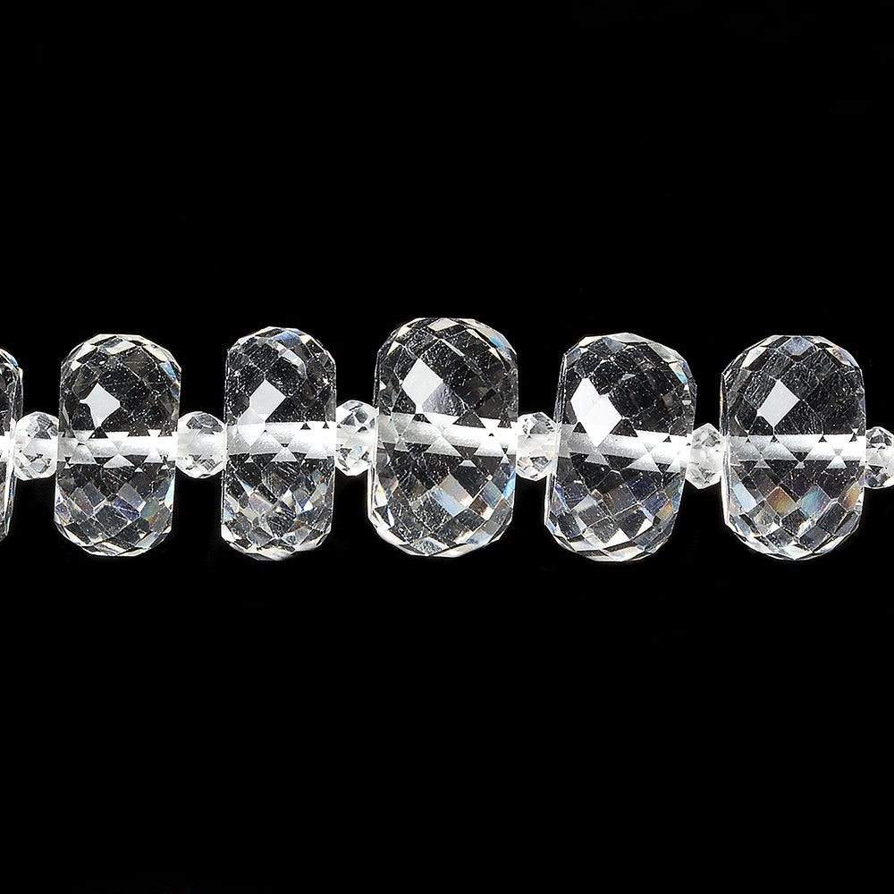 10-11mm Crystal Quartz faceted rondelle beads 17 inch 55 pieces AAA - Beadsofcambay.com