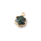 10-11mm Gold Leafed Emerald Faceted Flower Focal Pendant 1 piece - Beadsofcambay.com
