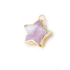 10-11mm Gold Leafed Pink Peruvian Opal Faceted Star Focal Pendant 1 piece - Beadsofcambay.com
