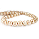 10-11mm Golden Off Round Freshwater Pearls 16 inch 42 pcs - Beadsofcambay.com
