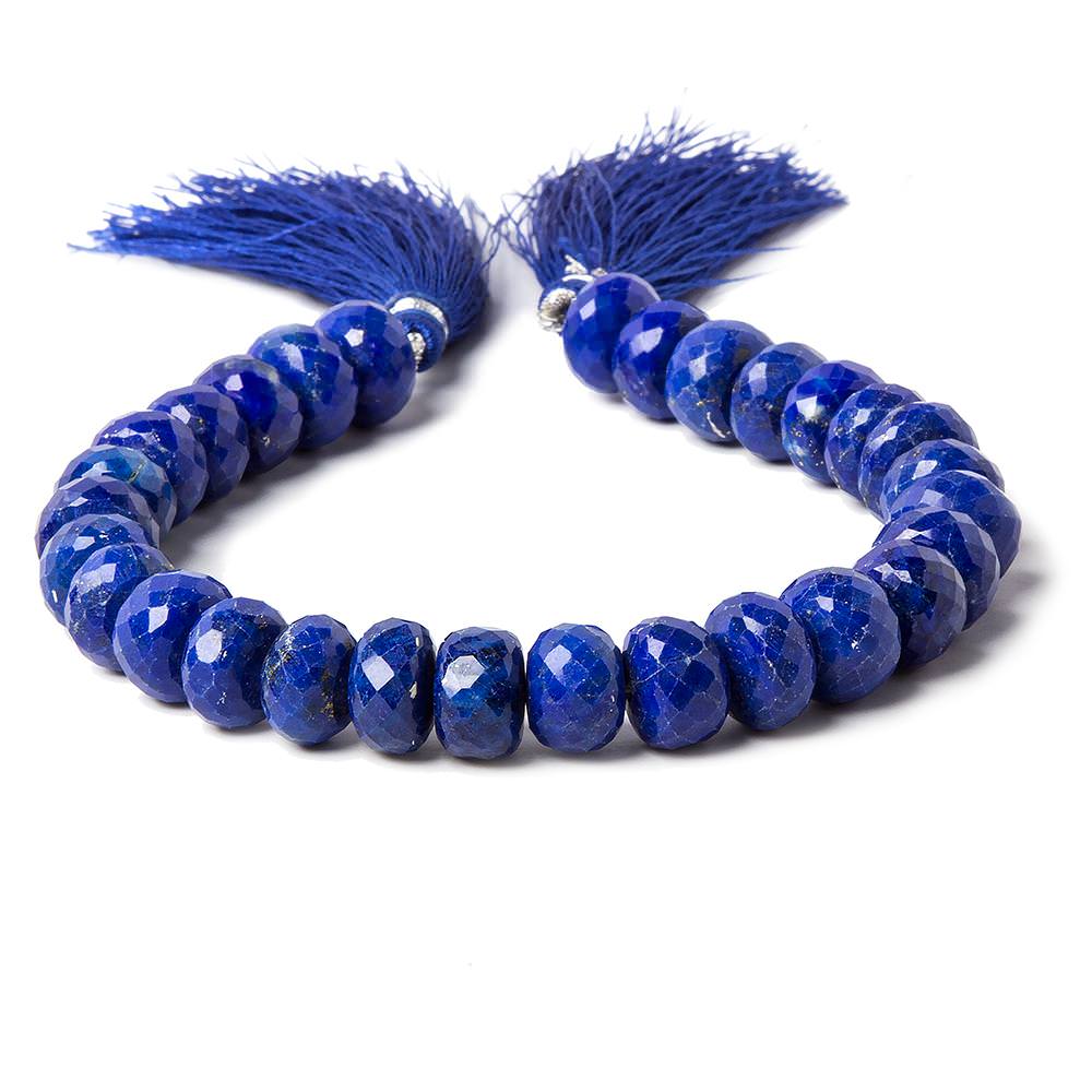 10-11mm Lapis Lazuli Faceted Rondelle Beads 9 inch 29 pieces - Beadsofcambay.com