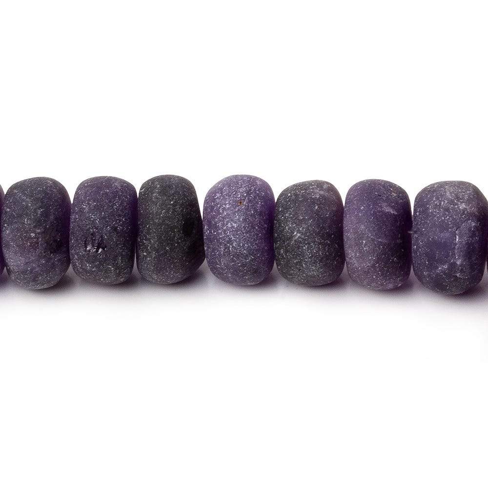 10-11mm Matte Amethyst plain rondelles 7.5 inch 30 beads A - Beadsofcambay.com