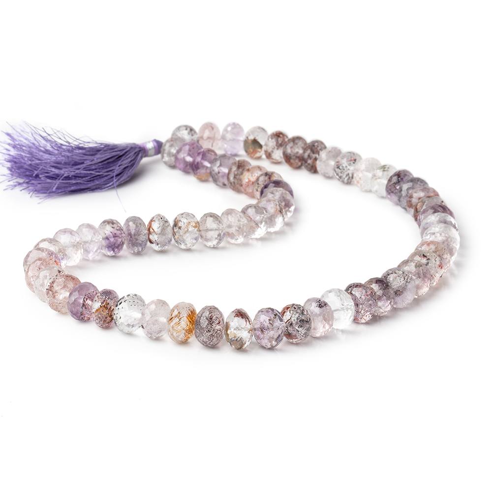 10-11mm Moss Amethyst Faceted Rondelle Beads 16.5 inch 60 pieces - Beadsofcambay.com