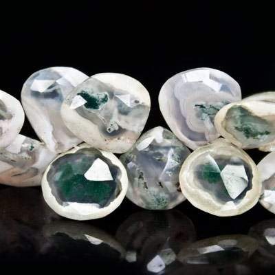 10-11mm Peacock Solar Quartz Faceted Heart Beads 7 inch 43 pieces - Beadsofcambay.com