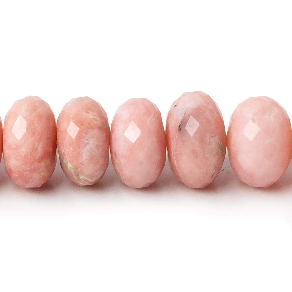 10-11mm Pink Peruvian Opal Faceted Rondelle Beads 14.5 inches 57 pieces - Beadsofcambay.com